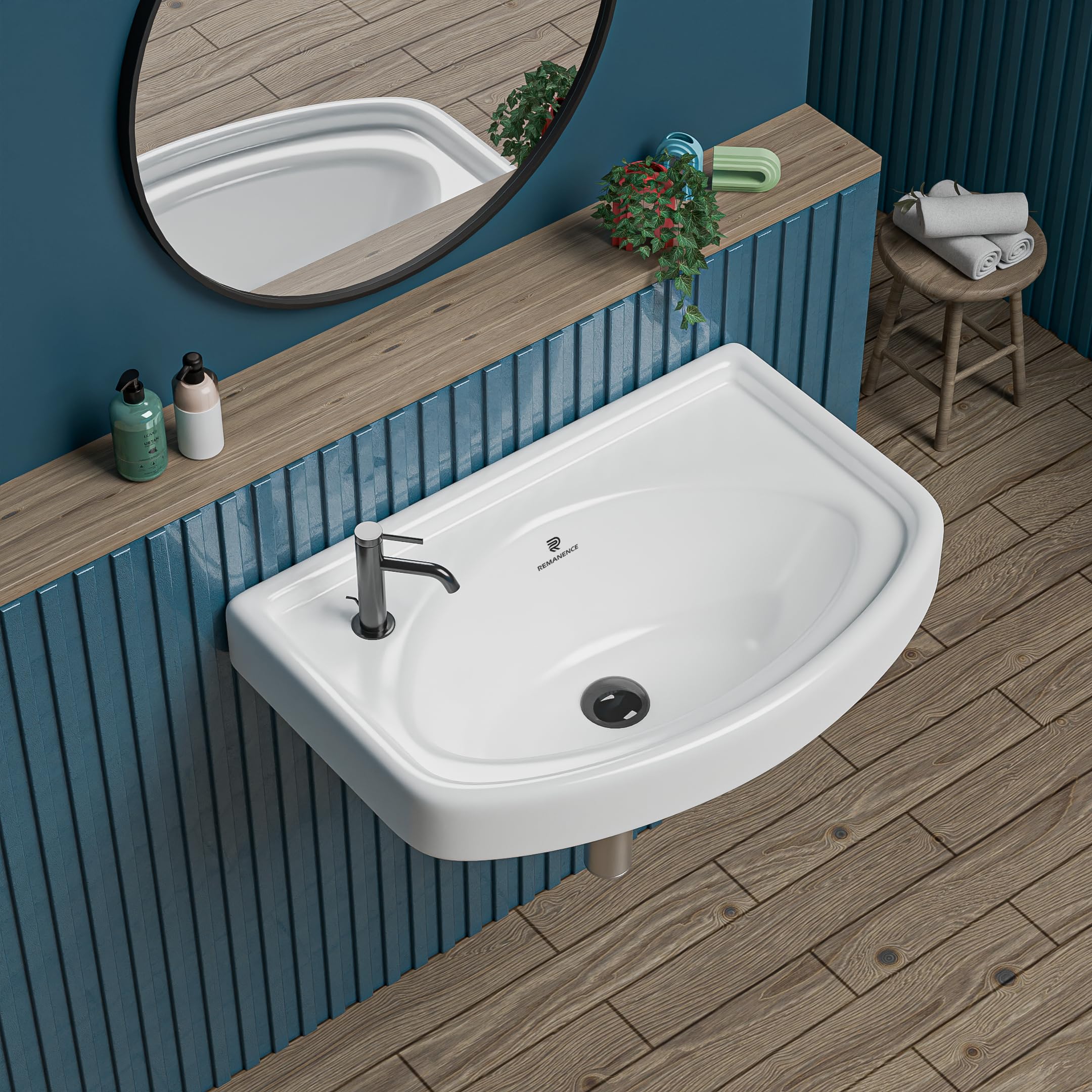 REMANENCE Corner Sink - Wall Mounted Bathroom Basin -8