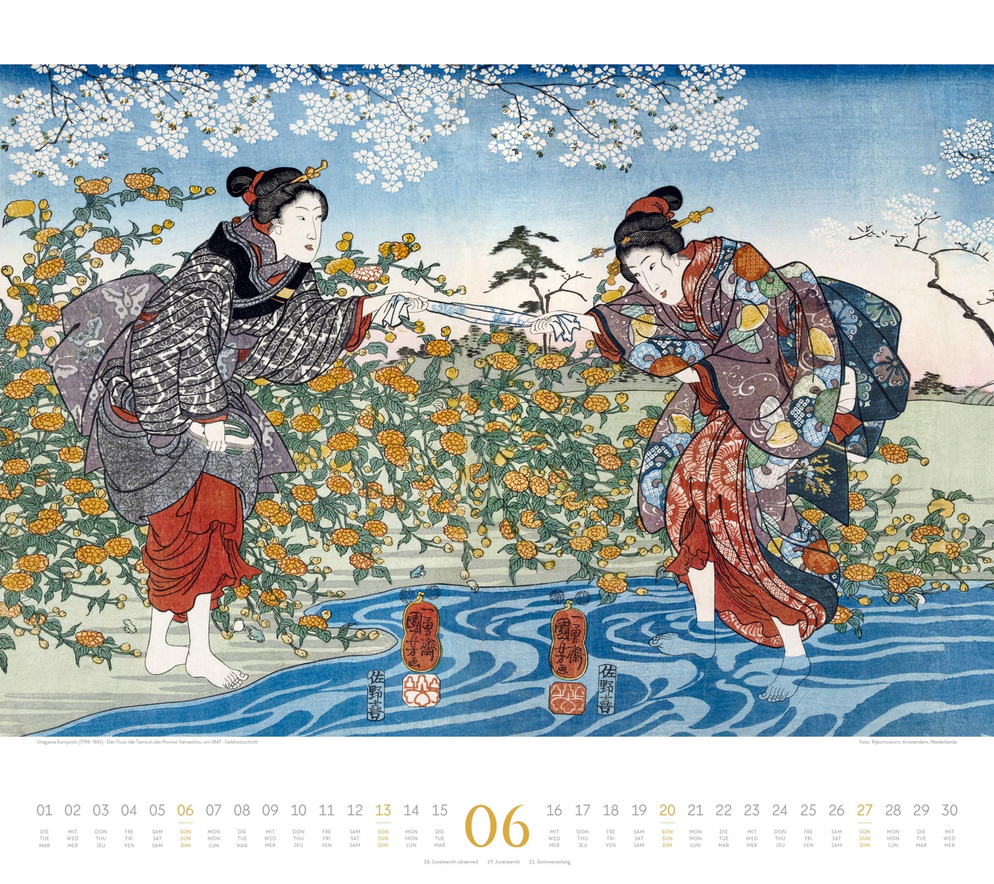Hokusai Kalender 2027 | Hiroshige, Kuniyoshi, Kunisada: Stilsicherer Kunst-Kalender im großen Querformat (54x48 cm) | Japanische Kunst | Ukiyo-e