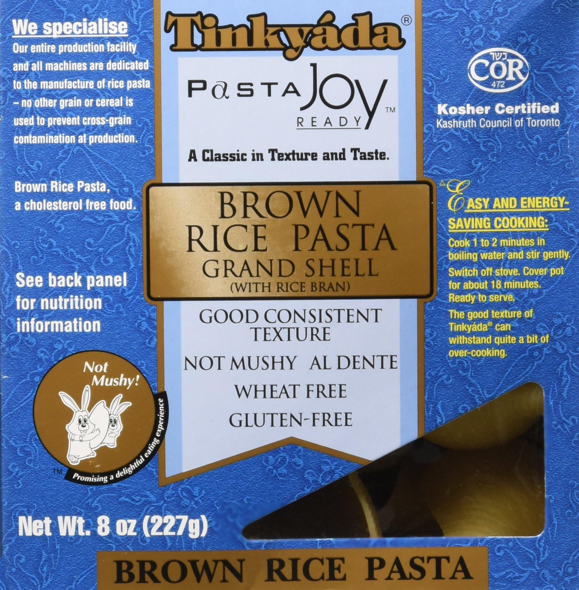 Tinkyada, Pasta Brown Rice Shell, 8 Ounce