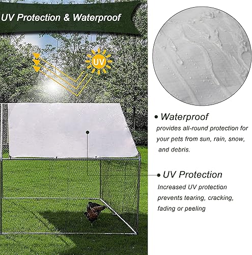 Miniatura 3 de Gallinero de metal grande, corral de pollo, alambre galvanizado, gallinero, conejos, jaulas de pato con cubierta impermeable y anti-ultravioleta