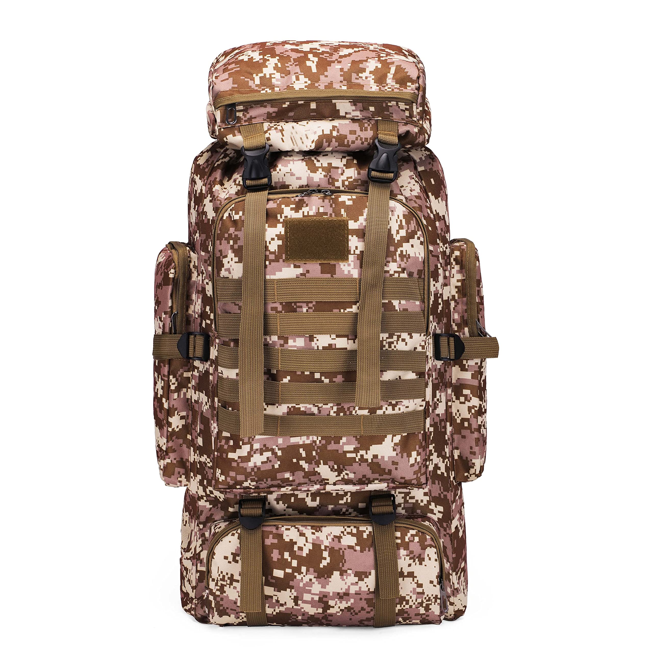 Dressfo Unisex Storm Camouflage 80L Hiking Camping Backpack,Hunting Climbing Backpack For Outdoor,Backpack Water Resistant,Tactical Backpack For Men Women (Storm Camouflage)