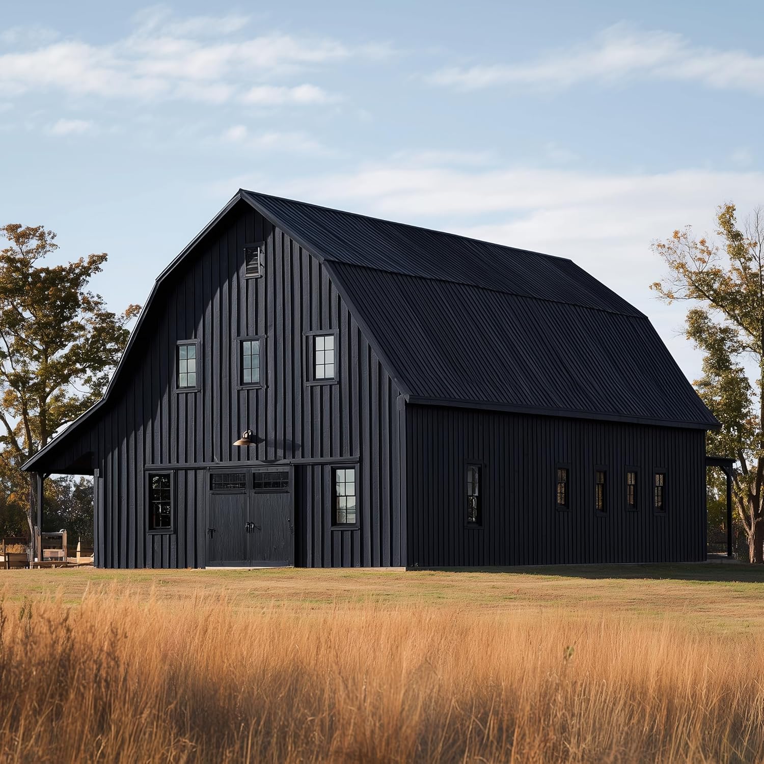 EVOLVE Ranch Guard Black, 5 Gallon, Semi-Gloss Exterior Paint – UV-Resistant Barn & Fence Coating