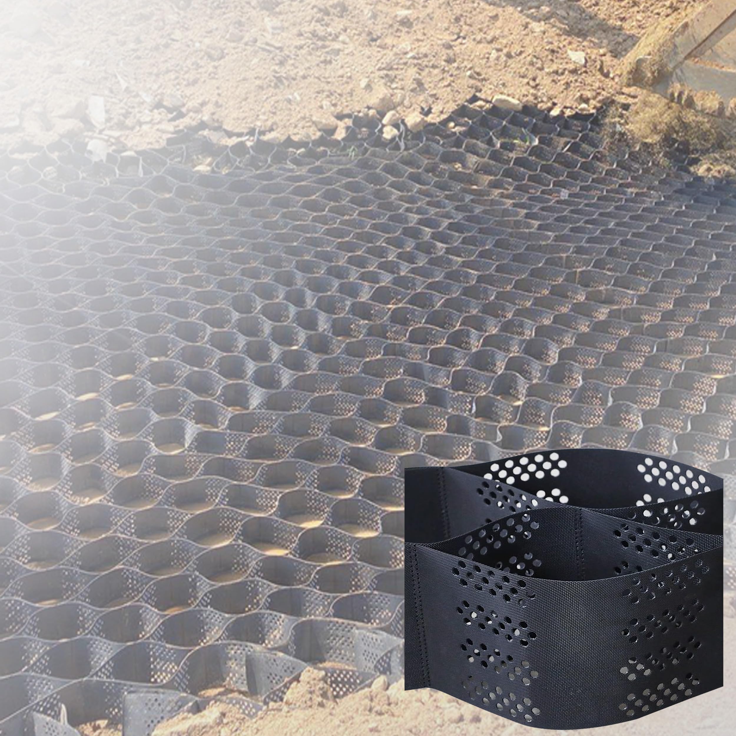 Amazon.co.jp: Kurflo 砂利保護材 砂利固定材 マット 4m x 10m 砂利