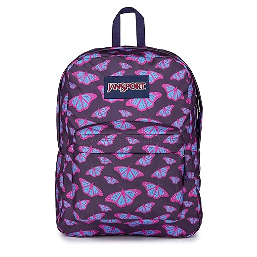 JanSport SuperBreak One Backpack - Durable, Lightweight Bag with 1 Main Compartment, Front Utility Pocket with Built-in Organizer, Premium Backpack, Flutter By Purple
