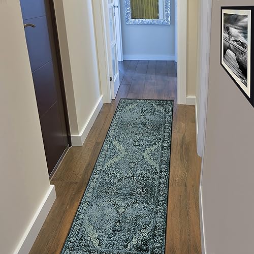 SUPERIOR Alfombra de interior con respaldo de yute, elegante decoración bohemia, perfecta para pasillo, entrada, dormitorio, oficina, dormitorio,