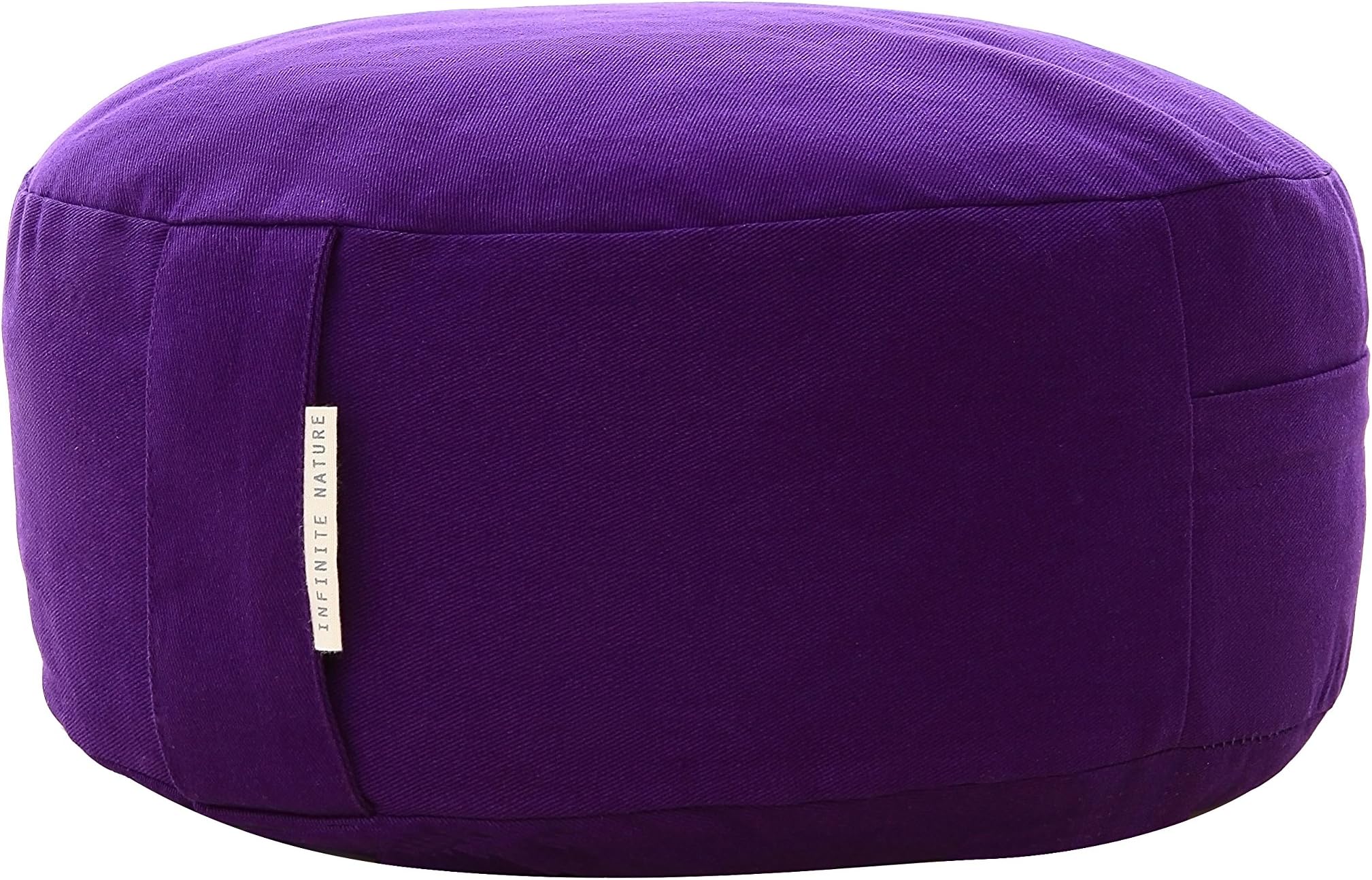 Infinite Nature Yoga Meditation Cushion Zafu with Buckwheat Fill. Organic Cotton.