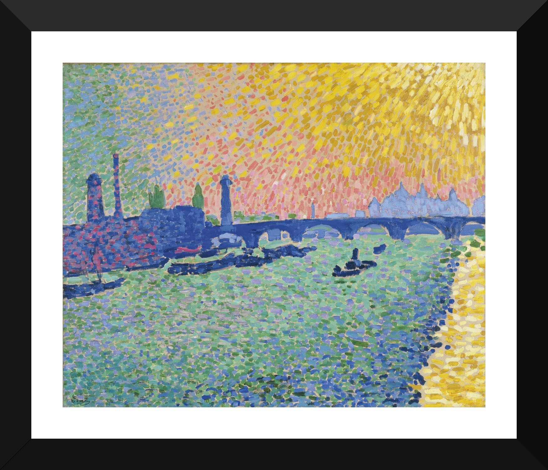 Tallenge - The Waterloo Bridge by Andre Derain - Impressionism Paintings - Small Poster Paper - Framed (12 x 10 inches)