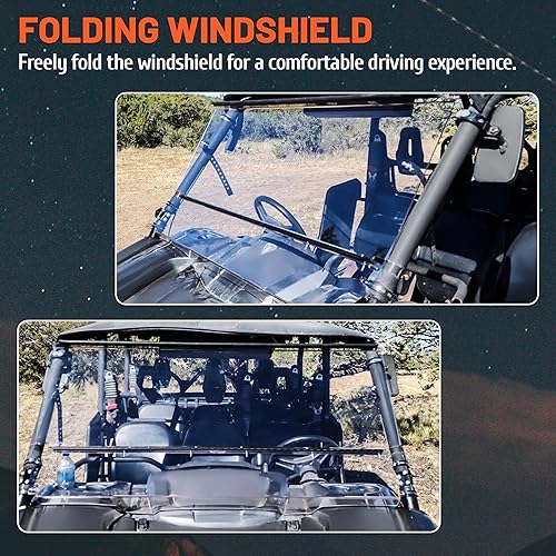 Miniatura 4 de Kojem Parabrisas plegable compatible con Yamaha Viking VI 2014-2022 Yamaha Viking 700 2015-2022, parabrisas transparente