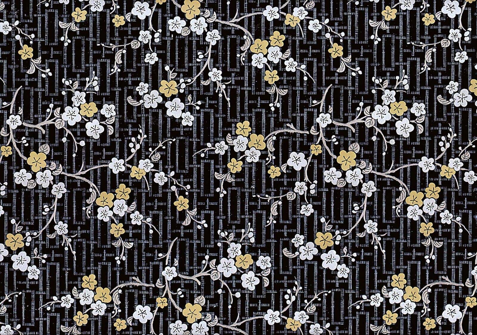 Yöl Gold,Silver,Black Oriental Blossom Fablon Stationary Crafts Self Adhesive Film 2 M X 45 Cm Vinyl