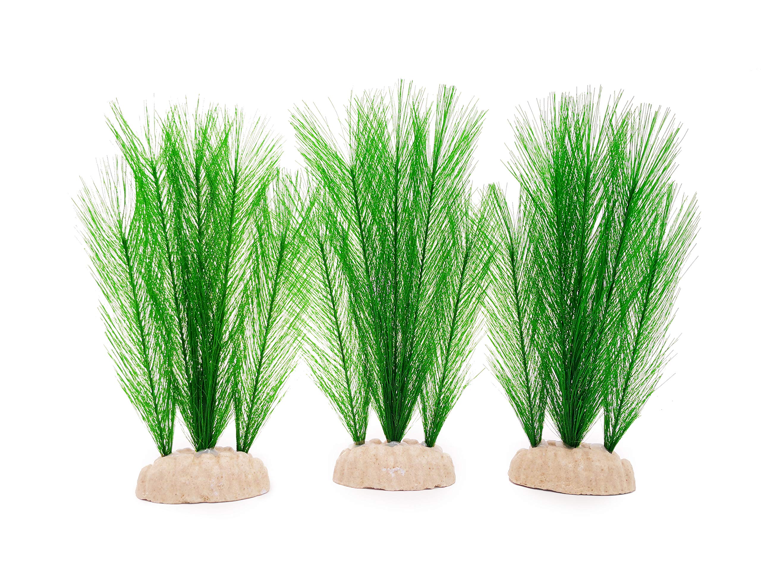BEGONDIS 3Pcs Aquarium Decorations Fish Tank Artificial Green Water Plants Made of Silk Fabrics Plastic