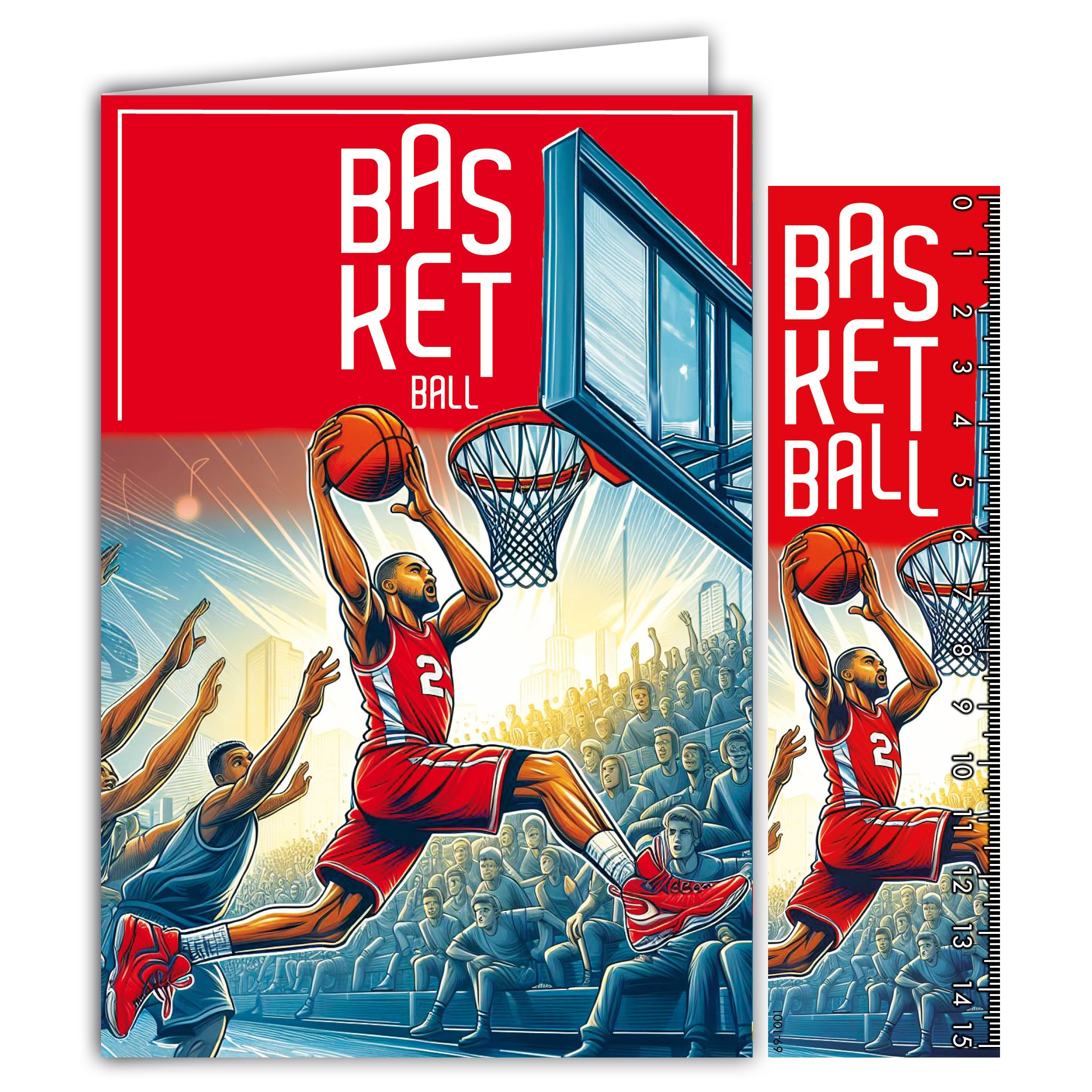 69-1001 Basketball Card with Envelope 12 x 17.5 cm for Sports Basketball Player Champion or Supporters of a Team