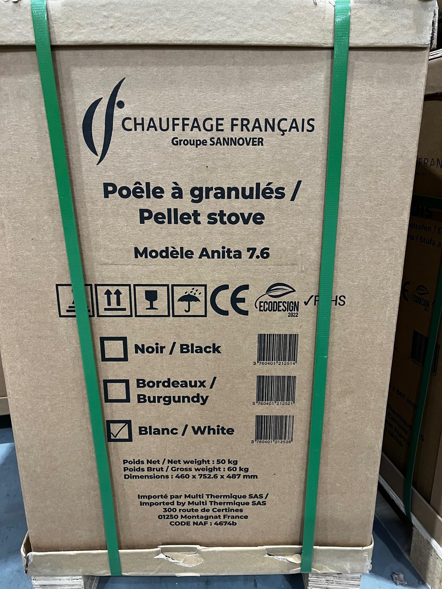 Anita Stufa a pellet ad aria 7,6 kW Bordeaux Sannover