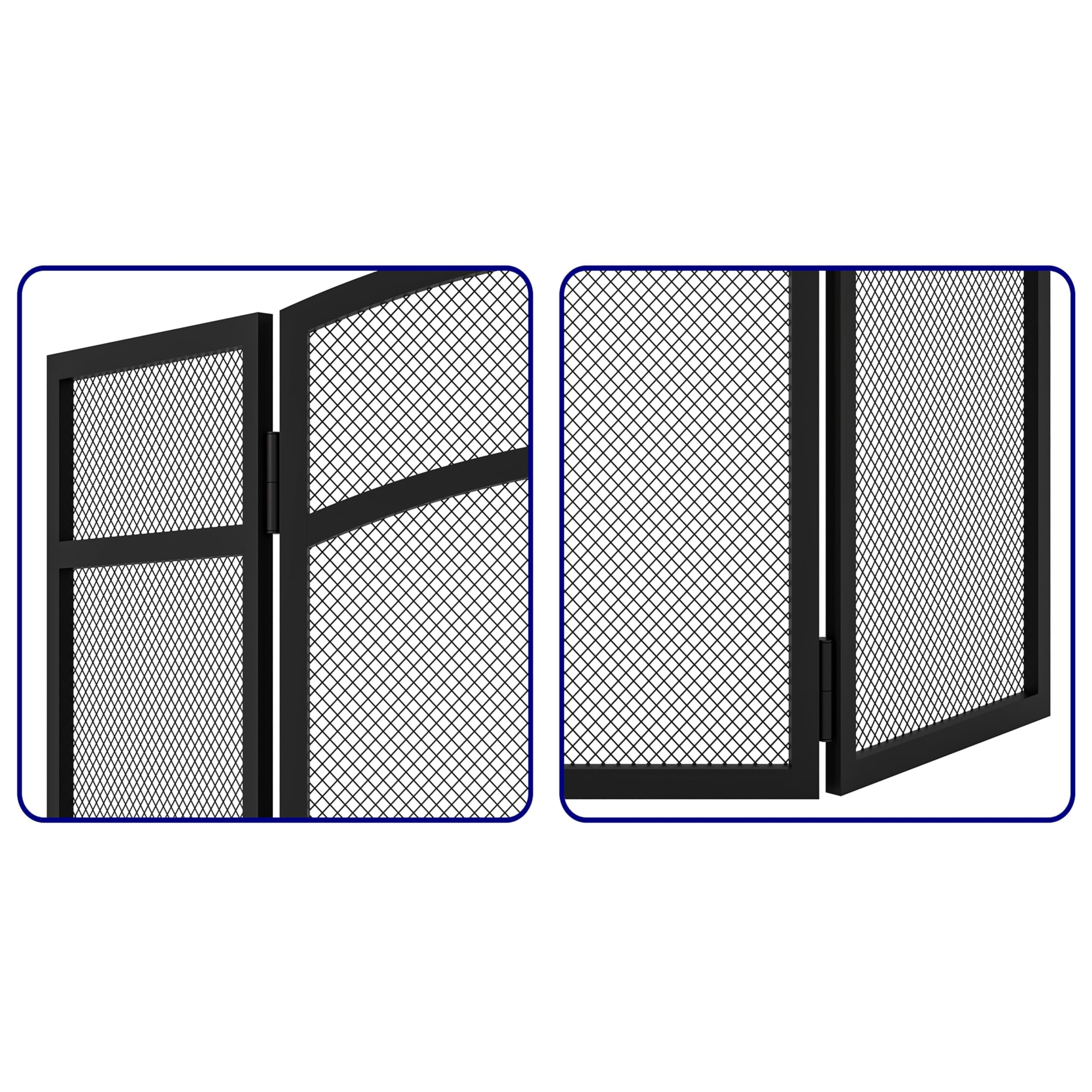 Kingson Pare-feu noir 96,5 x 61 cm pour poêles à bois sécurité bébés animaux