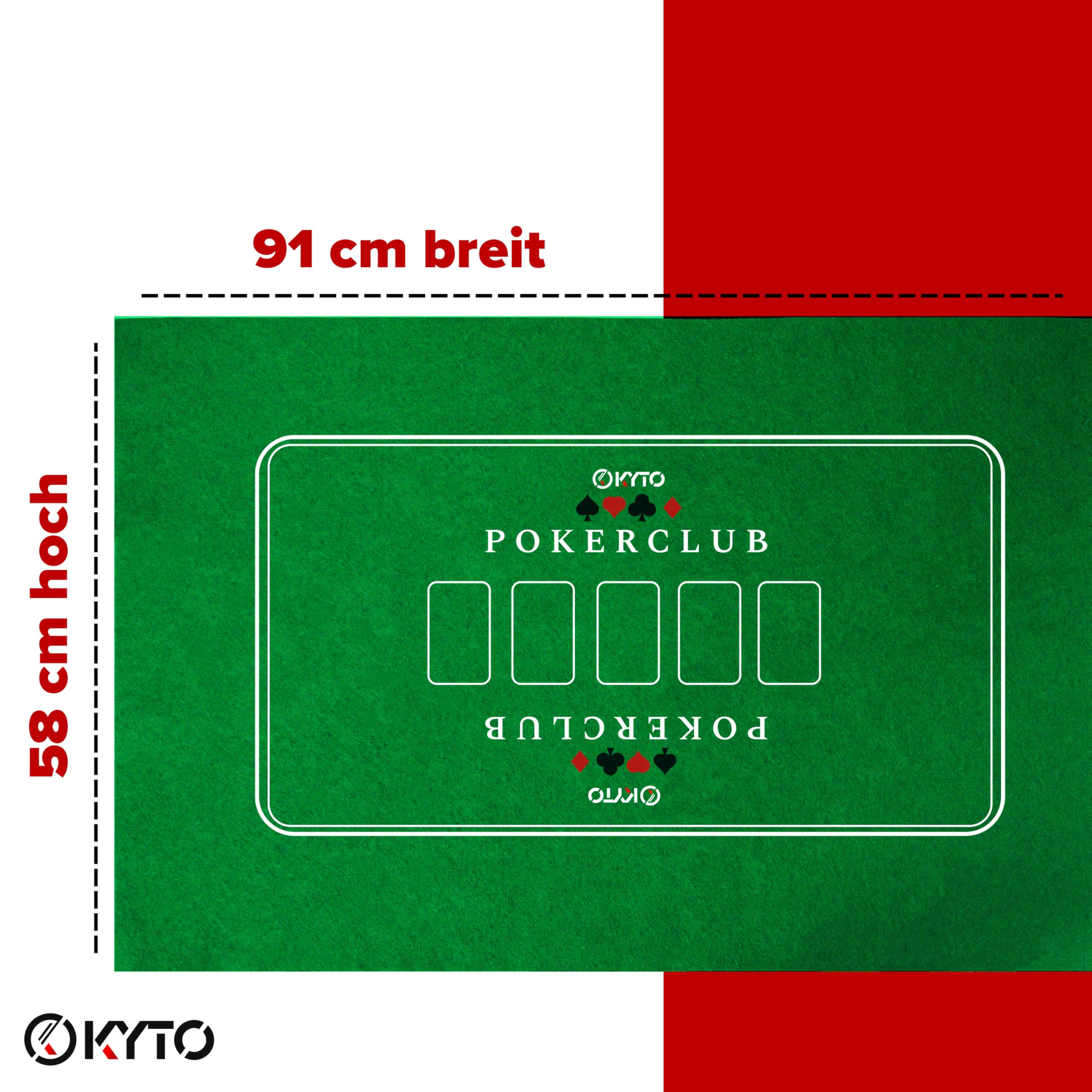 Kyto Pokerkoffer 300-tlg. Poker Set - Ideales Texas Holdem Set - Mit Koffer, Pokerchips, Pokerkarten und Pokermatte - Perfektes Pokerspiel für Profis und Anfänger im Cash Game und Turnier Poker