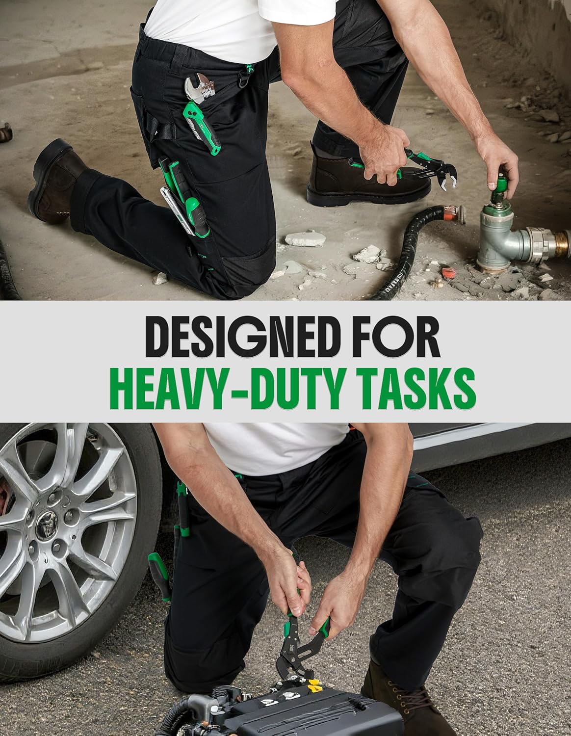 SKPRO Men's Work Pants, Cargo Pants with Reinforced Knee Pad Pockets, Relaxed Fit Carpenter Pants for Construction - Image 6