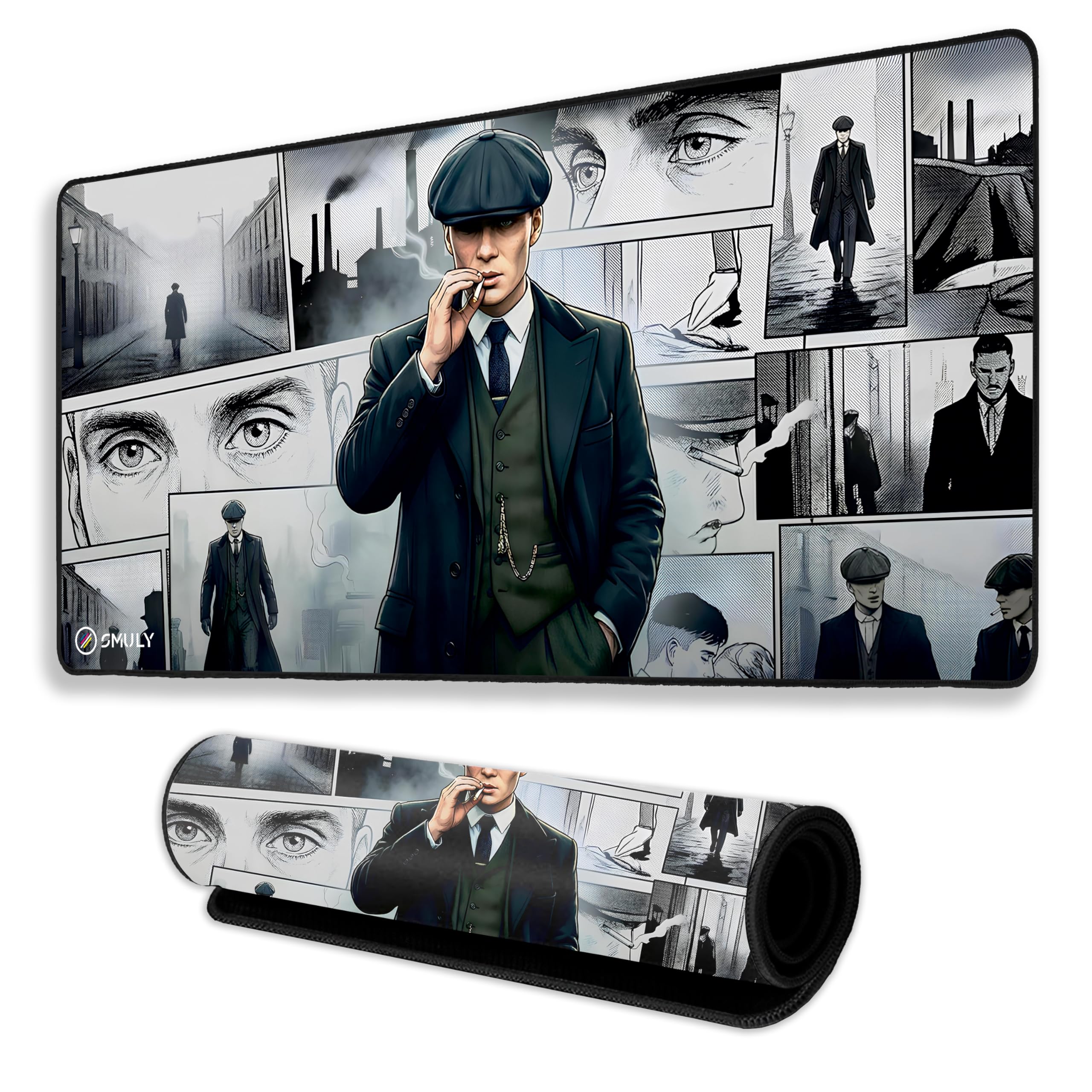 Pirate Anime Mouse Pad 12×32 Inch 3mm Extended Gaming Desk Mat with Anti-Slip Rubber Base Mousepad for Smooth Surface Desk pad for PC & Laptop Use Waterproof & Stiched (Black/White) Deskpad — Amazon image 26