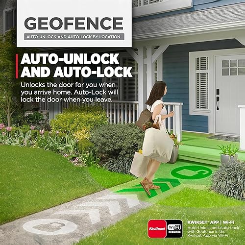 Miniatura 5 de Kwikset Halo Select Smart Lock Cerradura de puerta de entrada sin llave Wi-Fi y cerrojo habilitado para materia, no necesita concentrador,