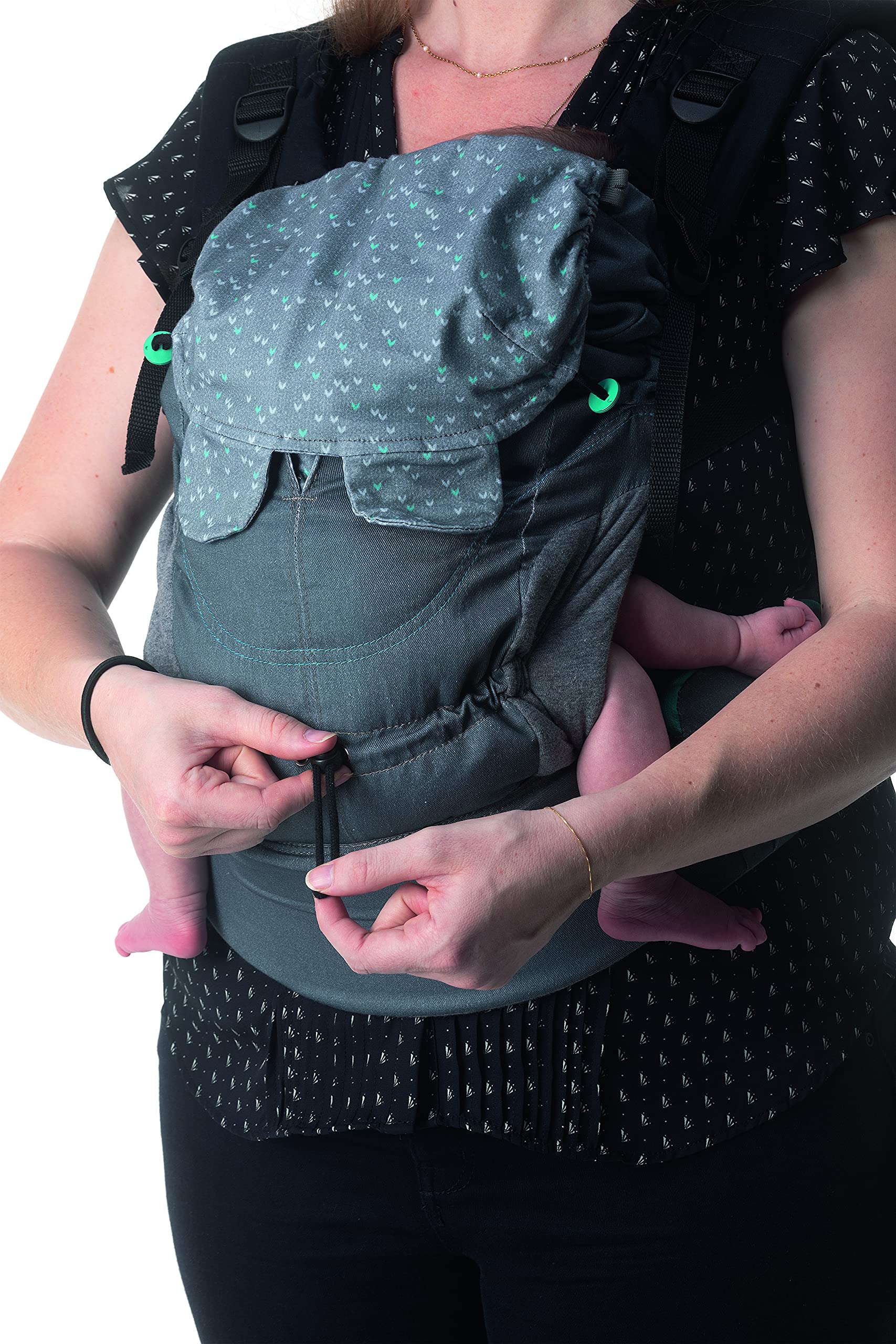 Chicco Ergonomiczne Nosidełko Myamaki Fit, Nosidło Na Plecy, Od Urodzenia do 15 kg, Wielofunkcyjna Ewolucyjna Chusta do Noszenia Dzieci z Regulowanym Siedziskiem i Panelem, Podparcie Pleców i Szyi