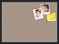 Vista 249 de PinPix Tablero de anuncios de corcho de 20 x 14 pulgadas. Este tablero decorativo enmarcado viene con diseño de círculos B W y un marco negro