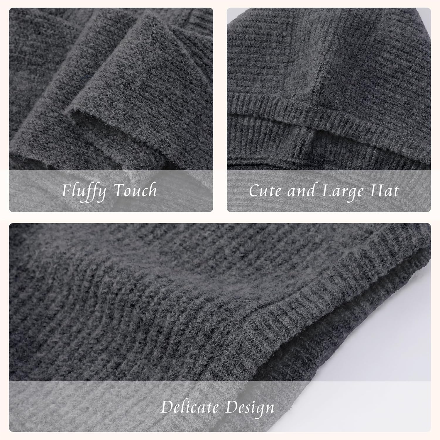 PuTian Hooded Scarf for Women Hat Scarf Set 2 In One - Soft Warm Knitted Neck Wear for Winter Cold Weather Neck Warmer - Image 6