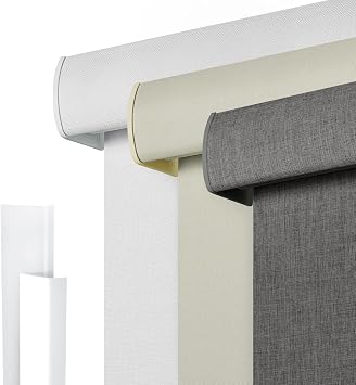 Blackout Roller Shades for Windows, Blackout Linen Fabric Cordless Roller Blinds, Thermal Insulated UV Protection,Window Shades for Home,Office Bedroom,Black,80" W x 86" H