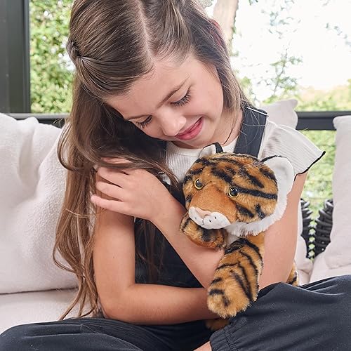 Miniatura 7 de The Petting Zoo Peluche de tigre, regalos para niños, animales salvajes del zoológico Onez, juguete de peluche de tigre de 9 pulgadas