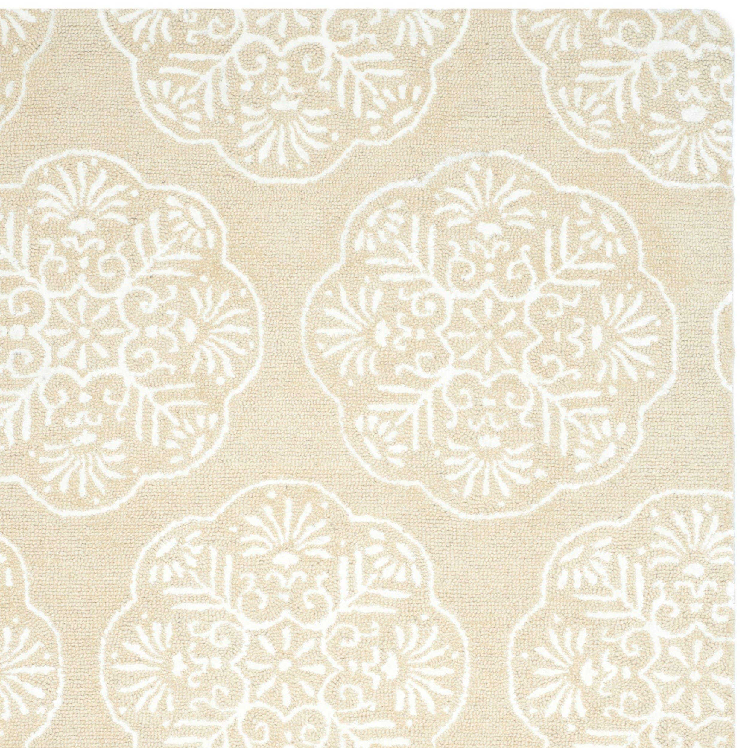 SAFAVIEH Bella Collection Area Rug - 10' x 14', Black & Ivory, Handmade Dotted Border Wool, Ideal for High Traffic Areas in Living Room, Bedroom (BEL151E