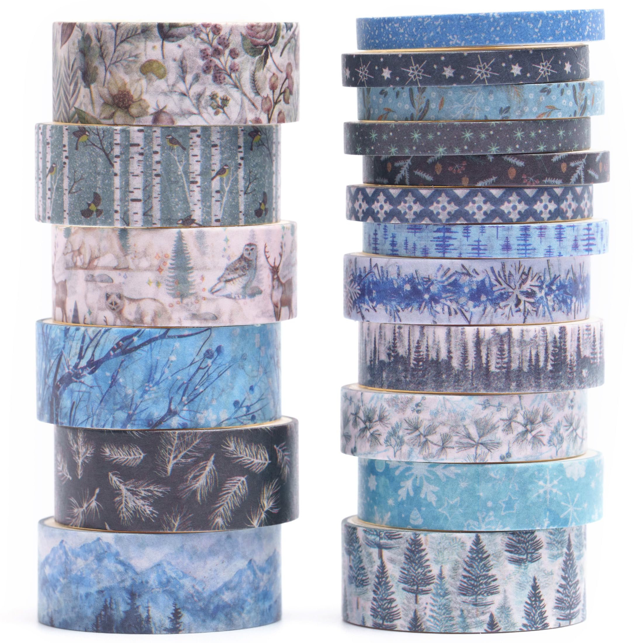 Songdao 18 Rolls Seasons Flowers Washi Tape Set Floral Arts Adhesive Tapes Blooming Garden Decorative Masking Tape Sets for Craft, Kids, Scrapbook,