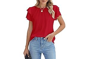 Blooming Jelly Ladies Red Blouse: Summer Style Elevated