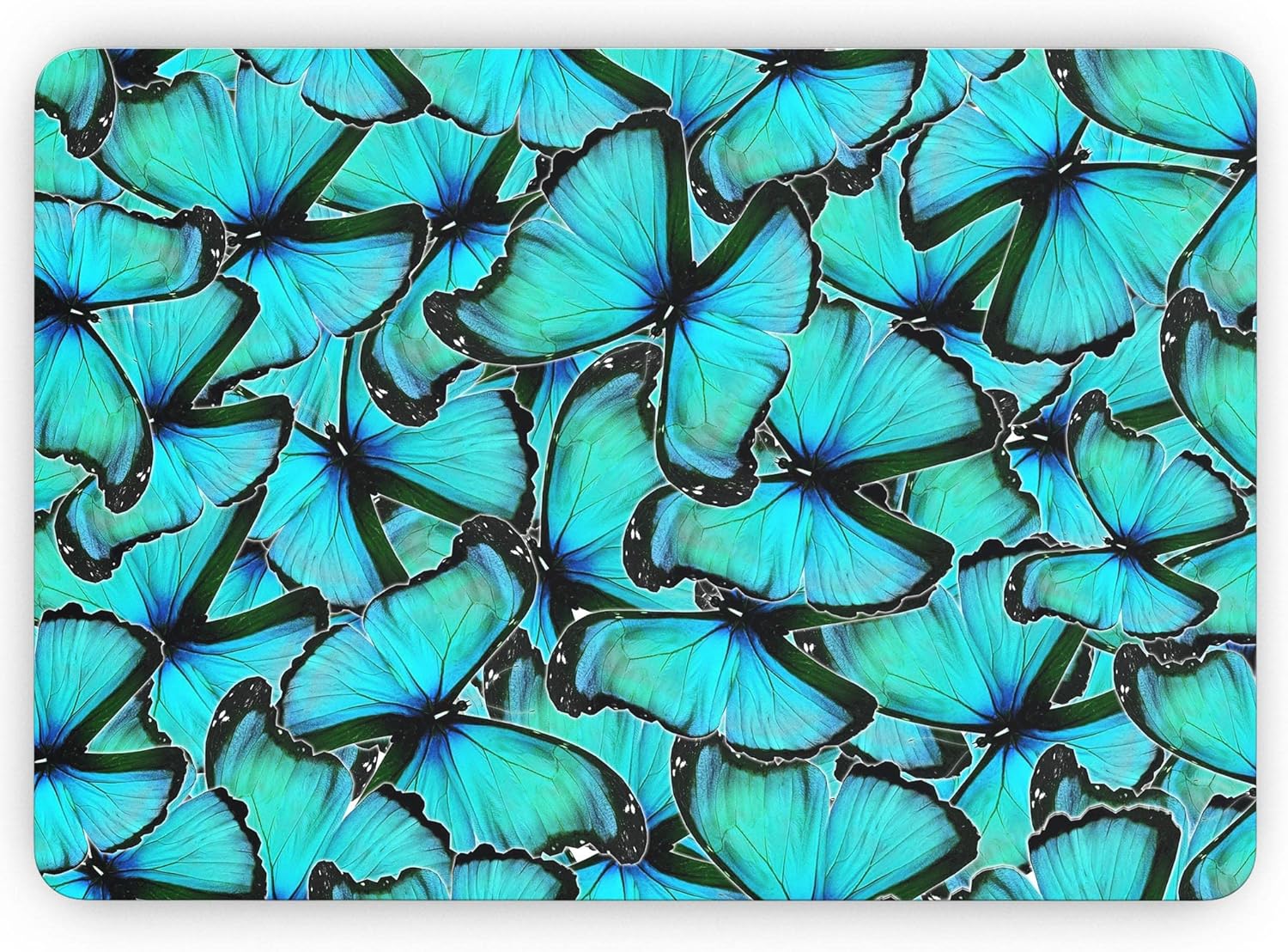 DesignSkinz - Turquoise Butterfly Bundle - Full-Body Wrap Protective Decal Skin Kit Compatible with MacBook 13" Pro M1 (A2338)