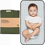 KeaBabies Portable Diaper Changing Pad, Easy Wipe Clean - Foldable Waterproof Baby Changing Mat for Diaper Bag, Compact, Lightweight, 25x13 Newborn, Infant, Baby Changer Travel Essential (Olive Green)
