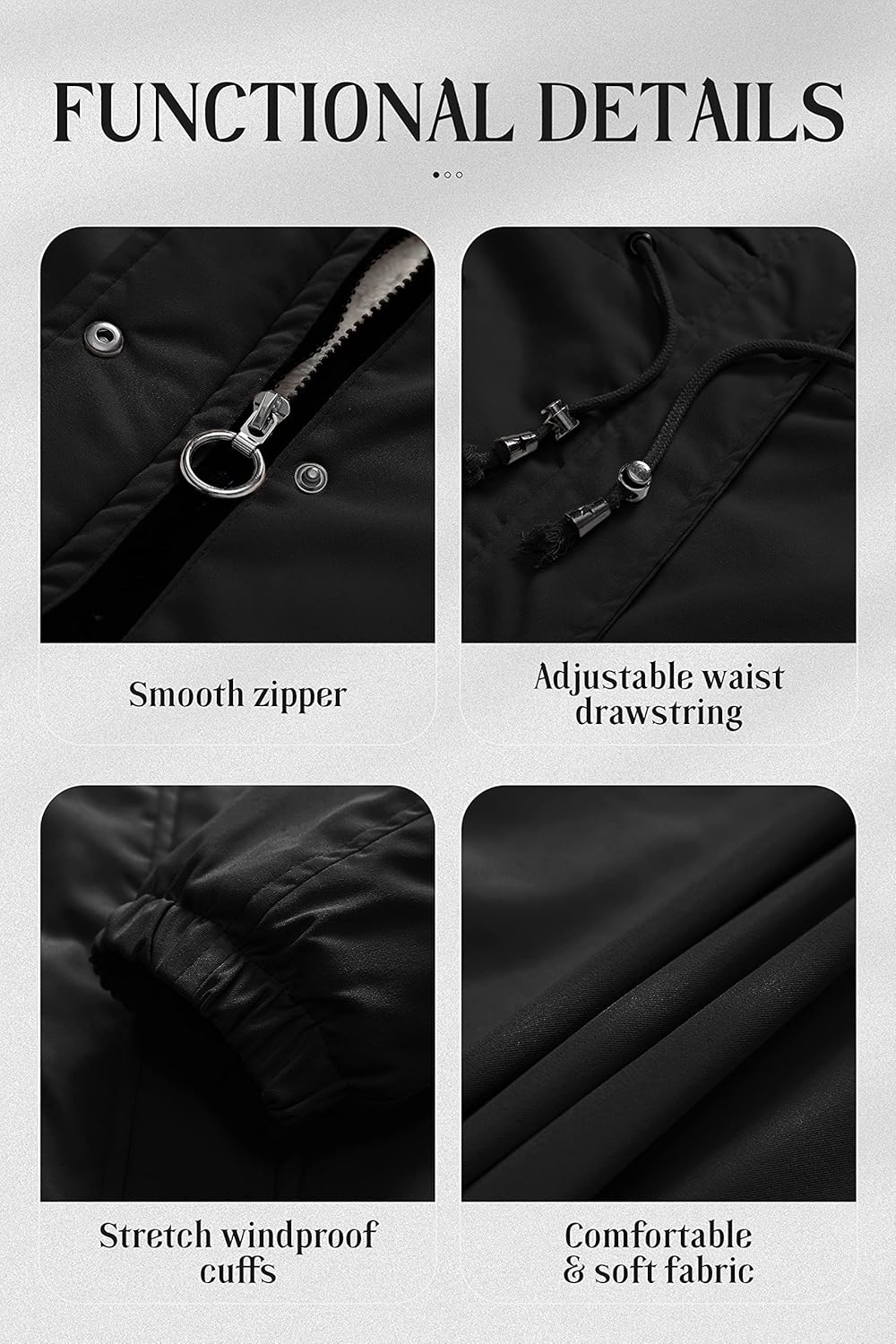 Chrisuno Women's Mid-Length Parka Winter Outerwear Jacket Soft Fleece Warm Snow Coat - Image 7