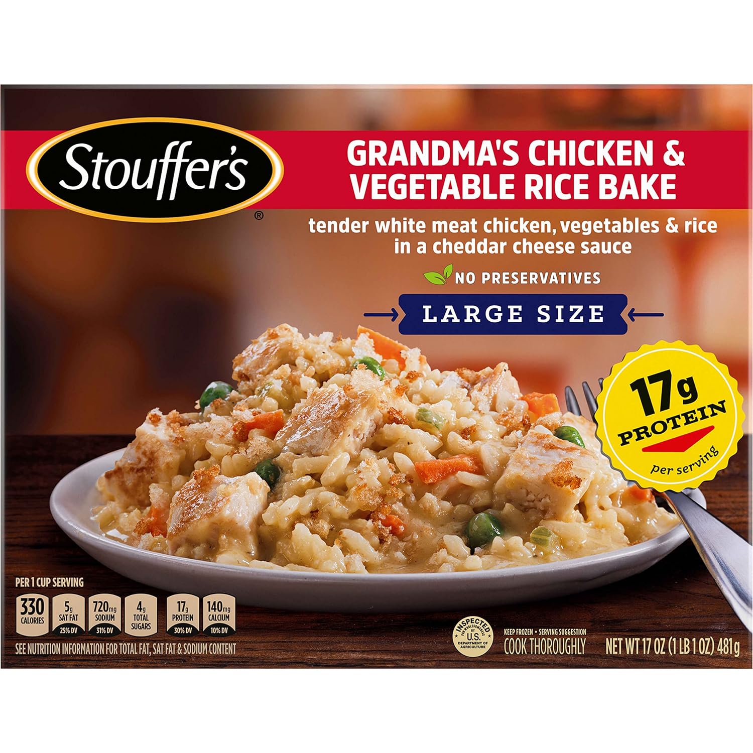 Amazon.com: Stouffer's Large Size Grandma's Chicken Vegetable Rice Bake ...