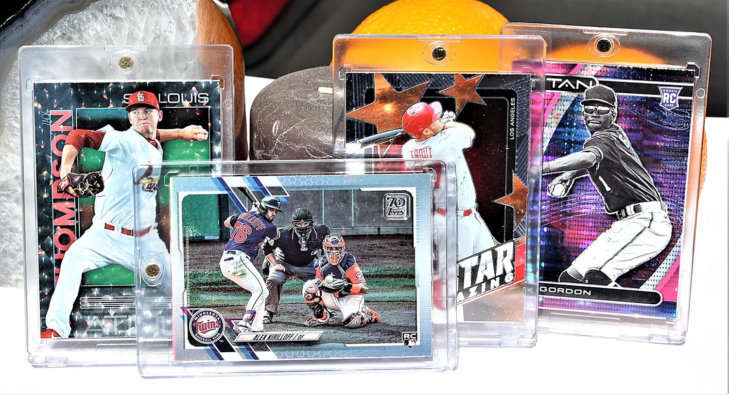 One Touch Card Holder (5 Pack) 35pt Magnetic Baseball Card Sleeves Pro Hard Case Protectors for Trading Football Basketball Sports Cards