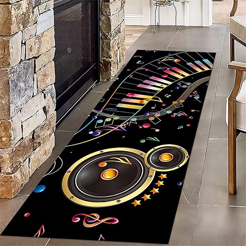 Miniatura 11 de Alfombra larga para pasillo con grabación de CD, 2 x 6 pies, alfombra de suelo de disco de vinilo de música retro, alfombra plegable delgada