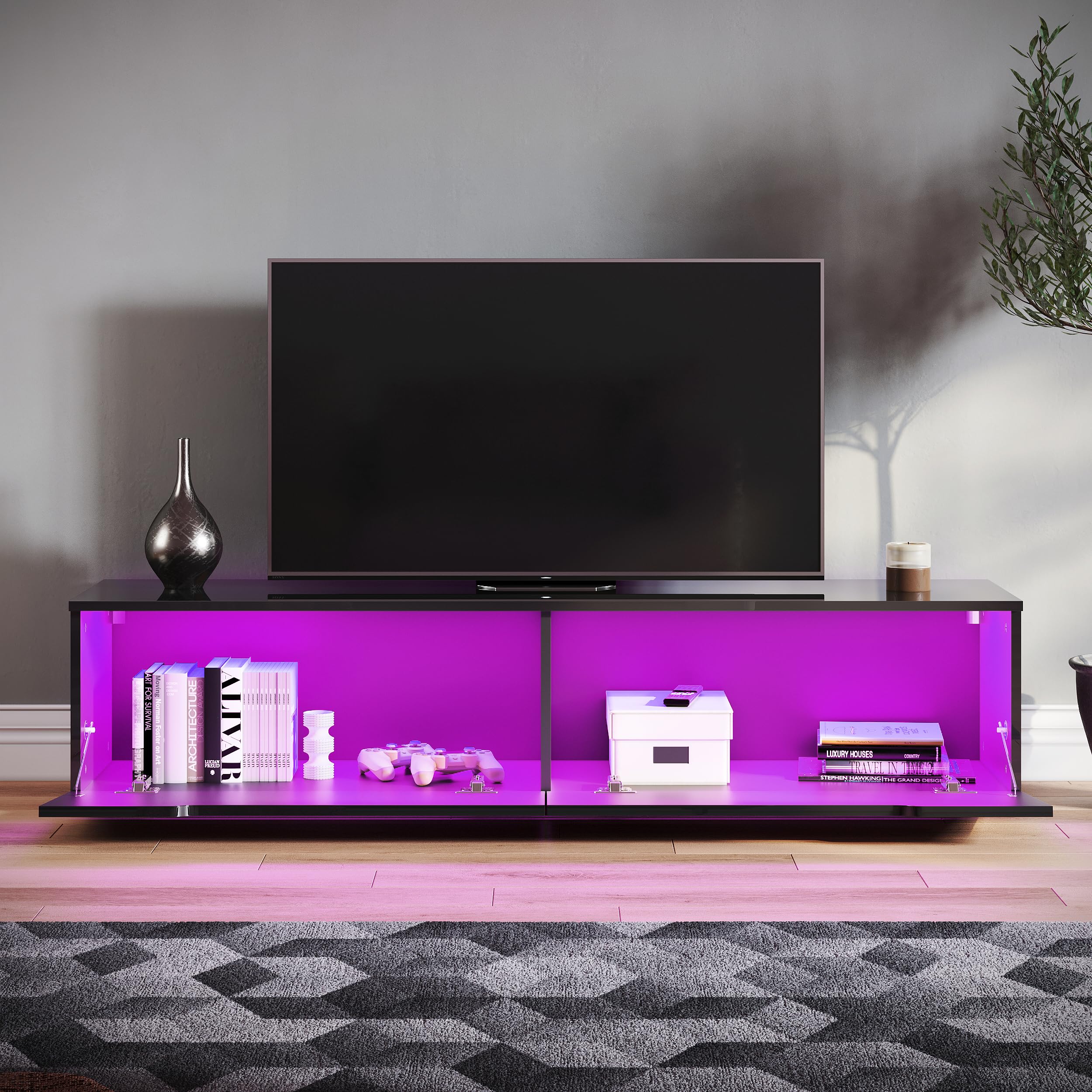 SONNI Mobile TV Sospeso 140x35x30cm Nero