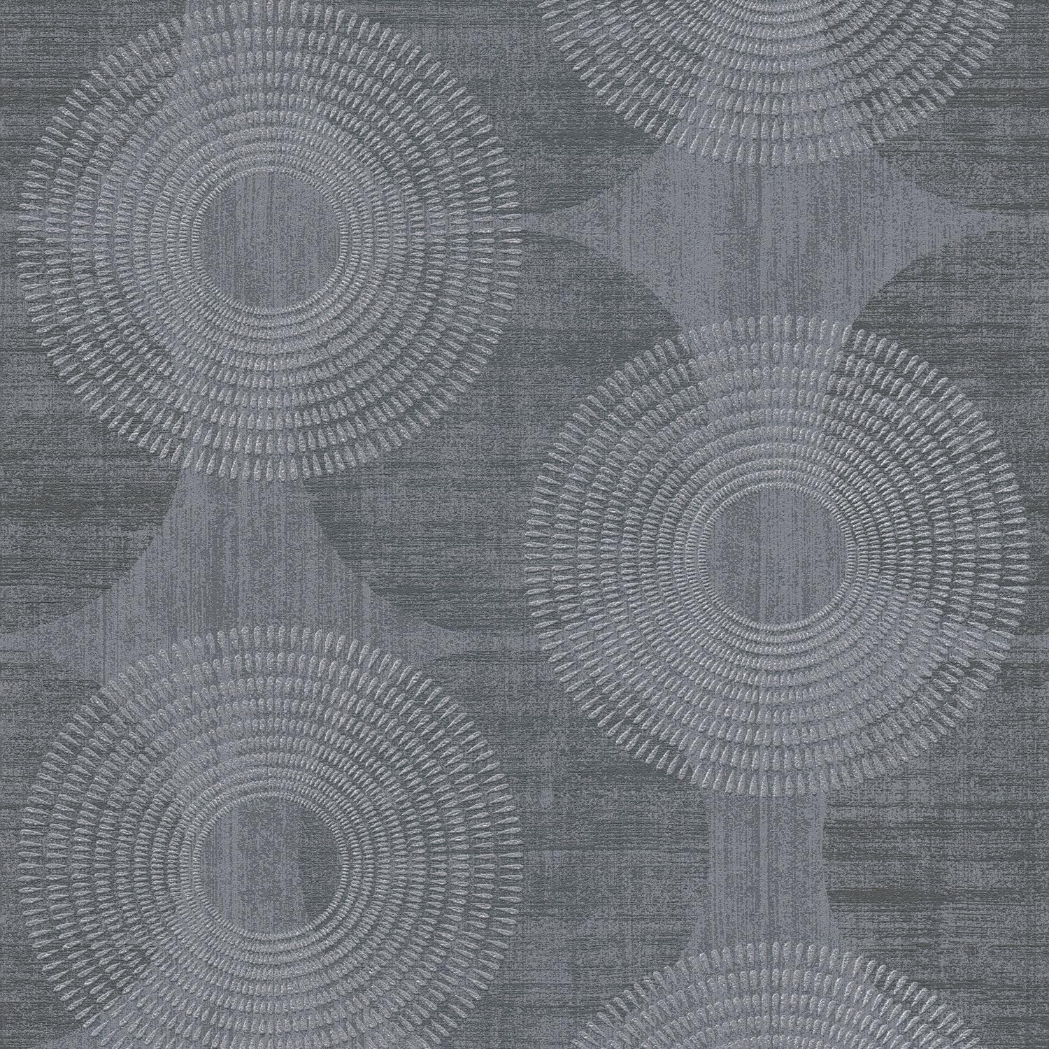 Papier peint géométrique Profhome intissé haut de gamme noir gris 378326-GU
