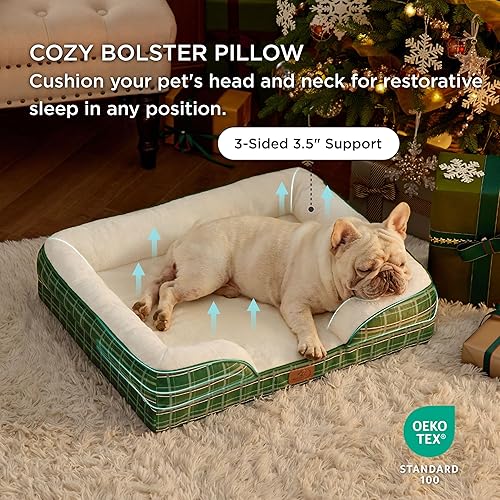 Miniatura 386 de Bedsure - Cama ortopédica XXL para perros, sofá cama lavable para perros gigantes, espuma de soporte con funda extraíble y lavable, forro Marrón