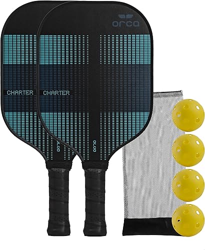 Orca Pickleball Paddles, USA Pickleball Approved, Carbon Fiber & Fiberglass Pickleball Paddles, Honeycomb Core Design, Designed for Balanced Power &