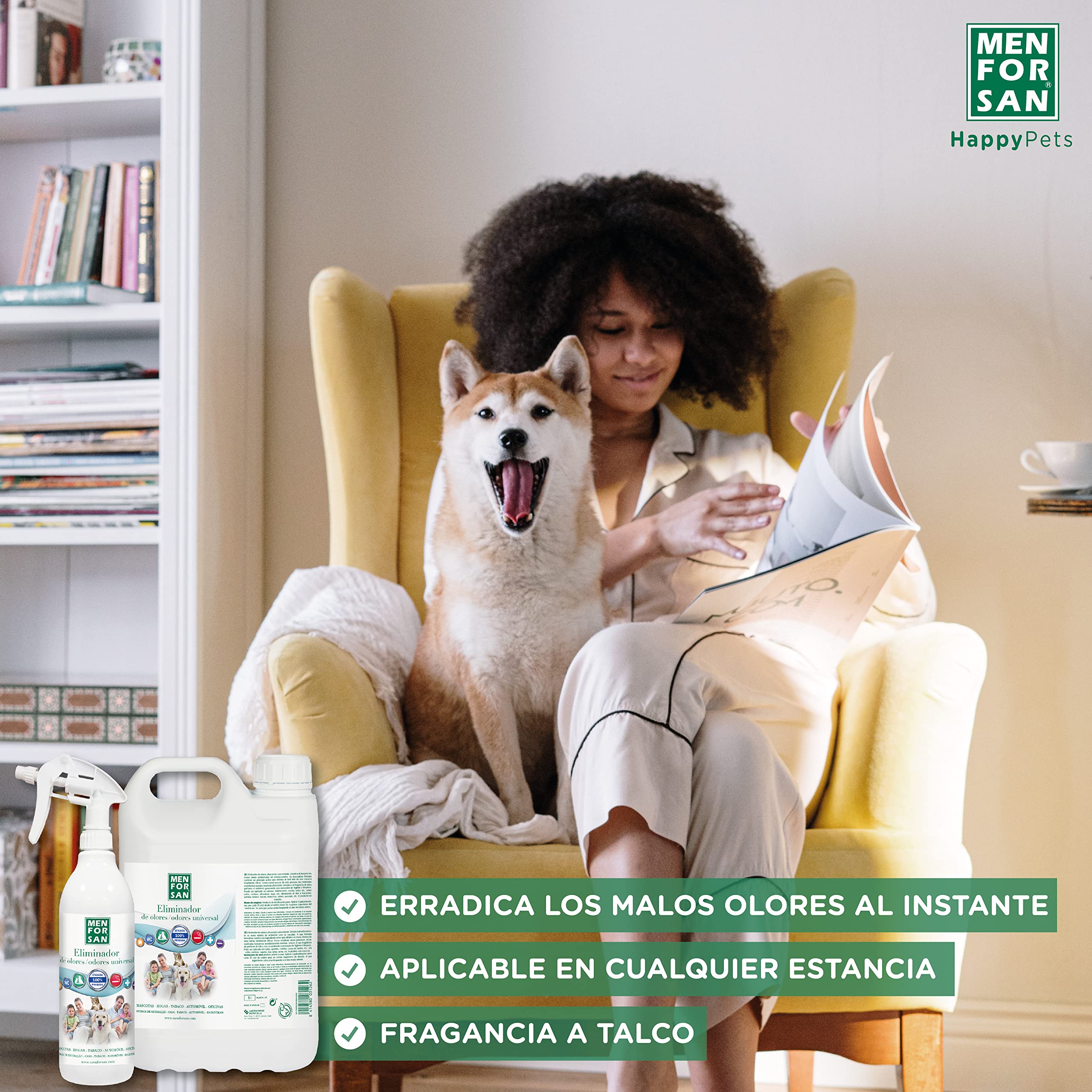Menforsan Spray Eliminatore di Odori 5L, Profumo di Talco