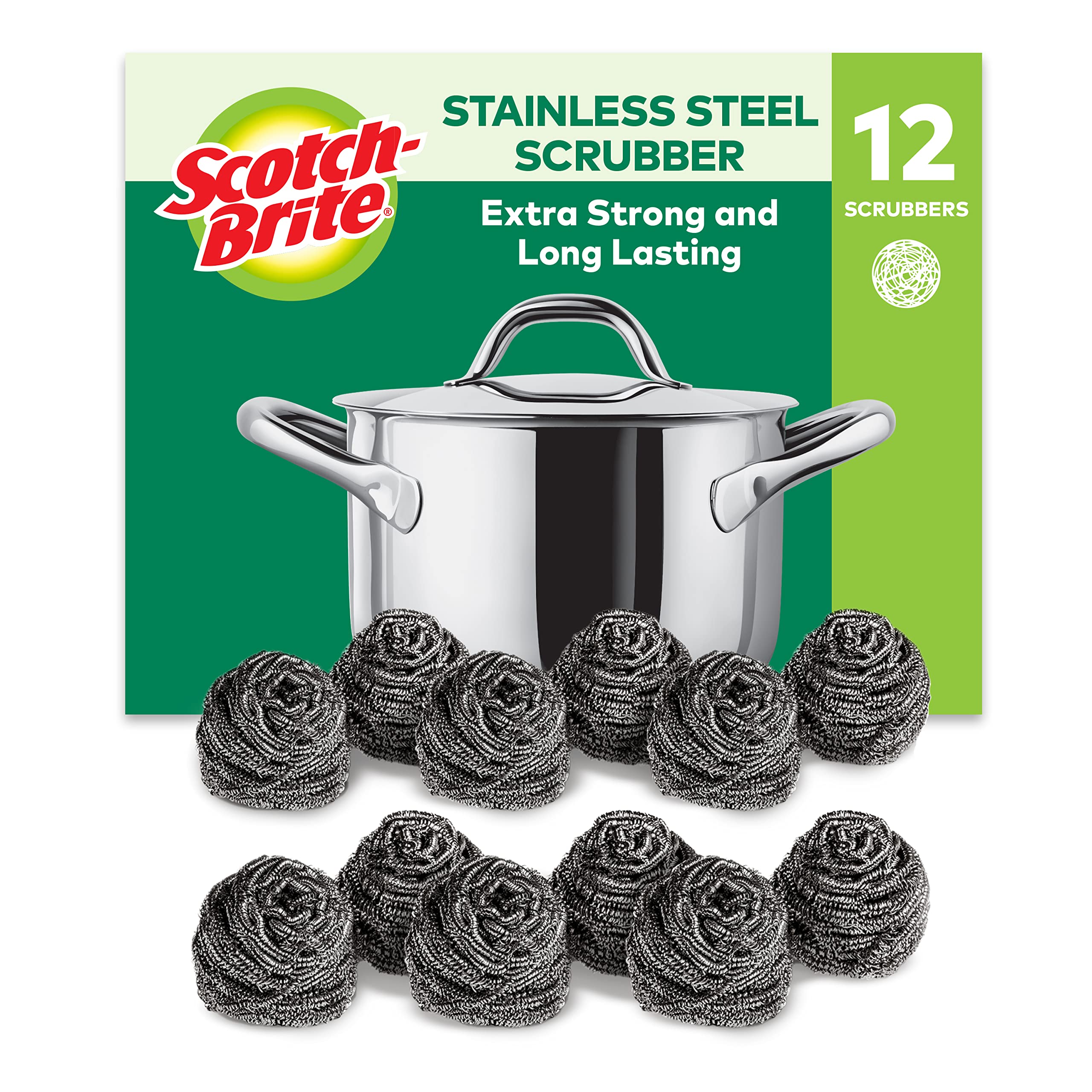 Scotch-Brite Stainless Steel Scrubbing Pad (Pack Of 12) 7100266011