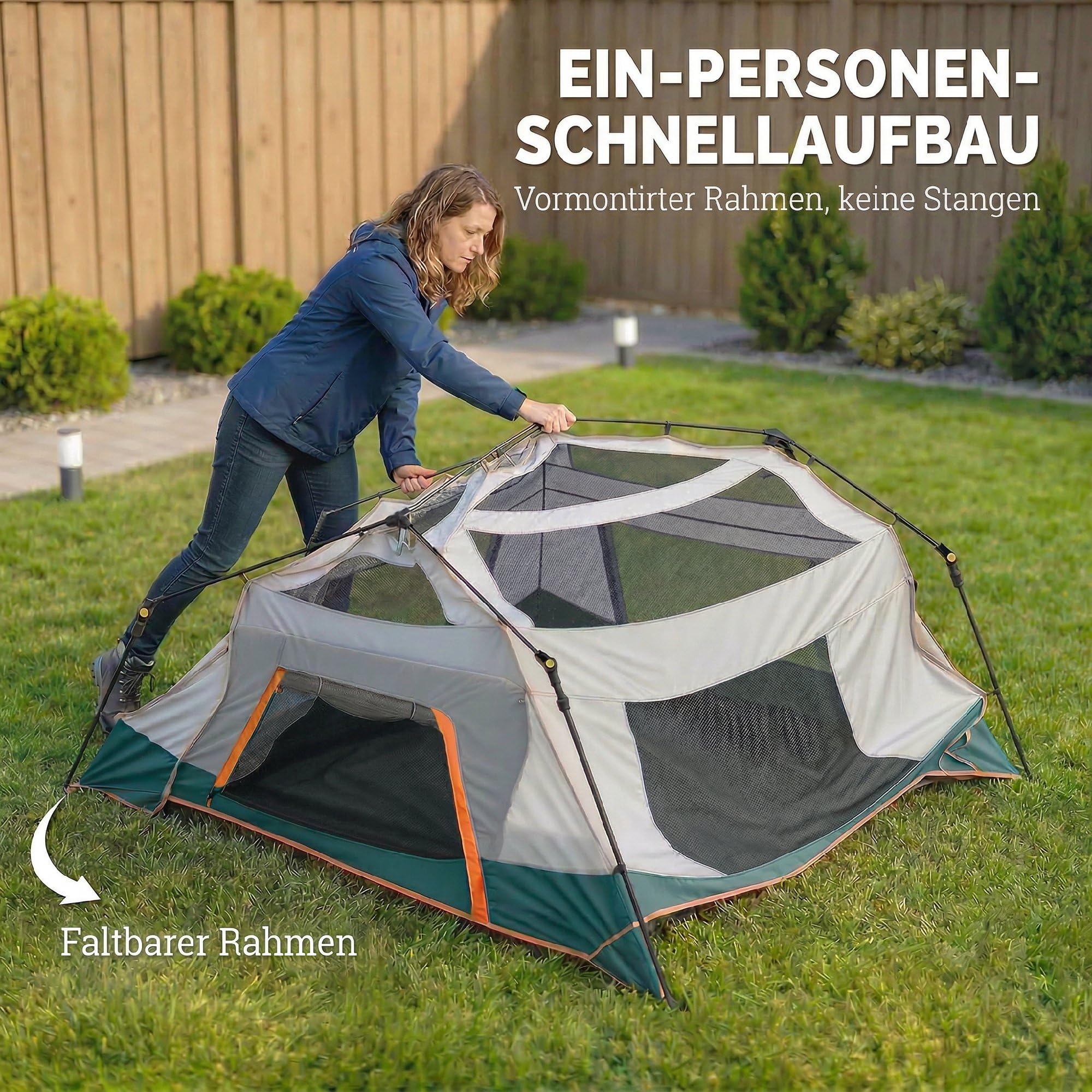 Outsunny Campingzelt für 4-6 Personen stabil wasserdicht Familienzelt mit abnehmbarem oberen Abdeckung Tragetasche Kuppelzelt mit 3000mm Wassersäule UV30+ Schutz Tunnelzelt Zelt Grün