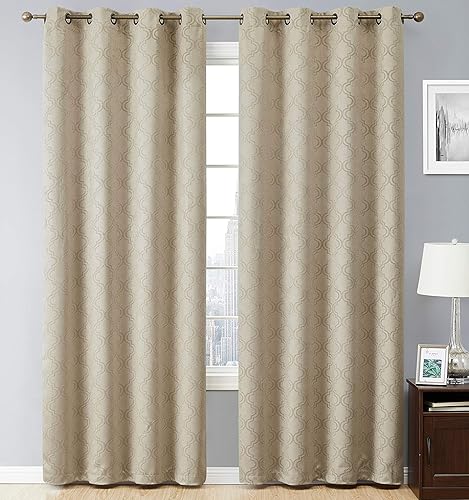 Miniatura 10 de HLC.ME Redmont Celosía gruesa con aislamiento térmico, oscurecimiento eficiente energéticamente para oscurecer la habitación, paneles de cortina