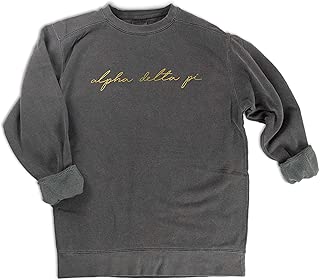 Alpha Delta Pi Gold Script Comfort Colors Sweatshirt - coolthings.us