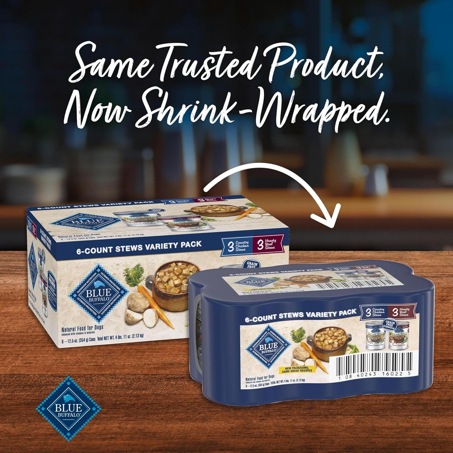 Blue Buffalo Blue's Stew Natural Wet Dog Food, Made with Natural Ingredients, Hearty Beef and Country Chicken Variety Pack, 12.5-oz Cans, 6 Count - Image 3