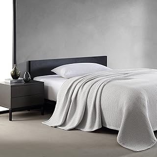 Queen Blanket, Luxury Cotton Bedding, Super Soft Essentials with Waffle Weave Knit (Waffleweave Grey, Queen)