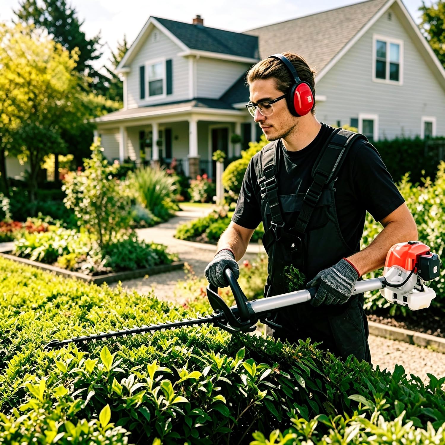 5-in-1 Weed Eater Gas Powered - 52cc 2-Cycle Pole Saw Hedge Trimmer Combo, Brush Cutter, Edger, Weed Wacker, Tree Chainsaw with Extension Pole for Home, Yard, Garden Care