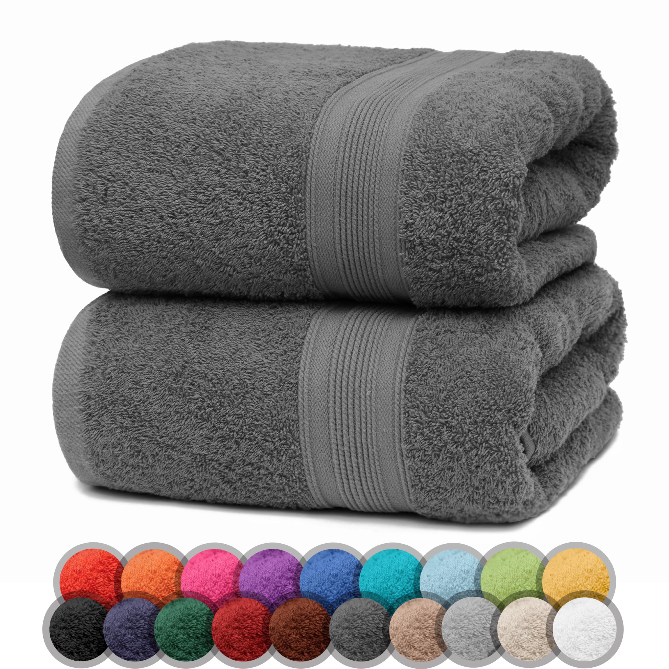 NatureMark 2er Pack DUSCHTÜCHER Premium Qualität 70x140cm DUSCHTUCH Dusch-Handtuch Doppelpack Farbe: Anthrazit grau Küche, Haushalt & Wohnen