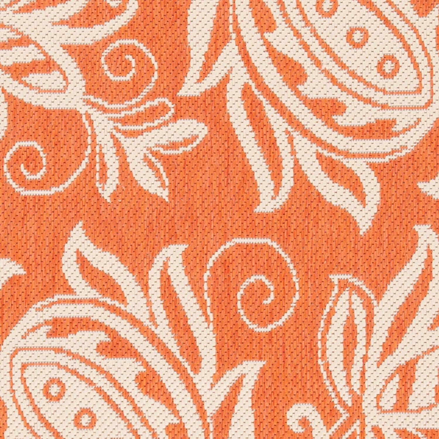 SAFAVIEH Washable Rug Outdoor Courtyard Collection - 2'3" x 10' Runner, Terracotta & Natural, Non-Shedding & Easy Cleaning, Ideal for Patio, Entryway, Mudroom, Hallway, Kitchen (CY2961-3202)