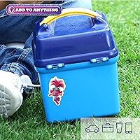 Vista 5 de DreamWorks Trolls - Calcomanías de vinilo para auto, botella de agua, bicicleta, casco, laptop, monopatín, diseño de ramas de amapola